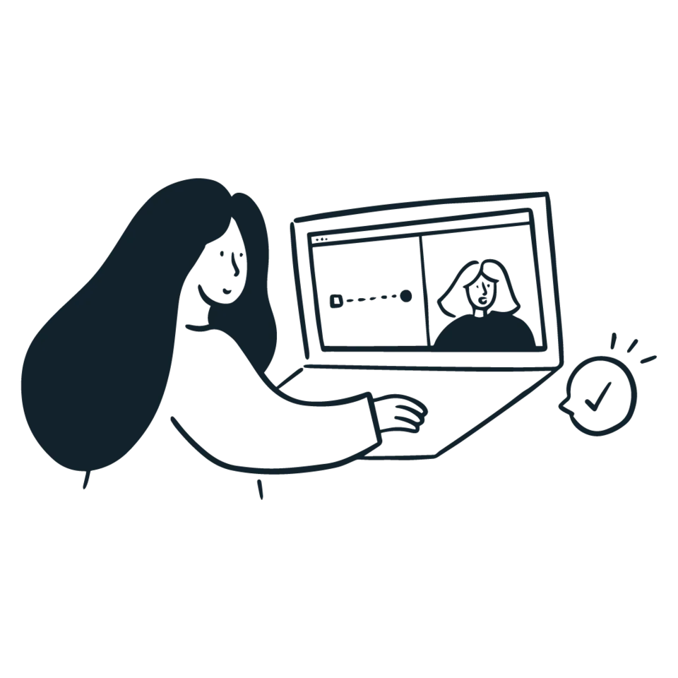 Person on a video call getting help to recover money lost to a scam